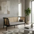 Harvey Cane Sofa with background