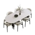 Orbis Dining Set with Oval Table and Six Cushioned Chairs