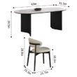 Modern 6-seater Orbis Dining Set with curved table and cushioned chairs