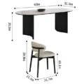 Modern 6-seater Orbis Dining Set with curved table and cushioned chairs