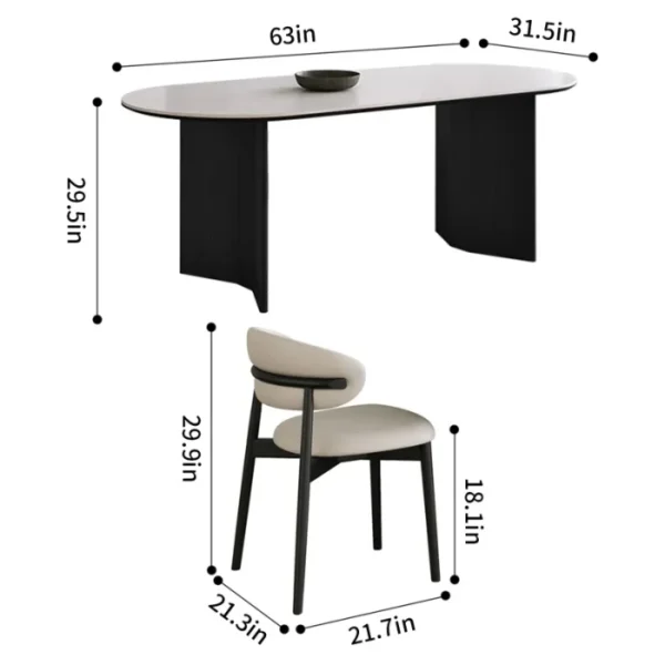 Orbis Dining Set 10 Modern 6-seater Orbis Dining Set with curved table and cushioned chairs