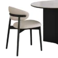 Orbis Dining Chair with curved backrest and black legs