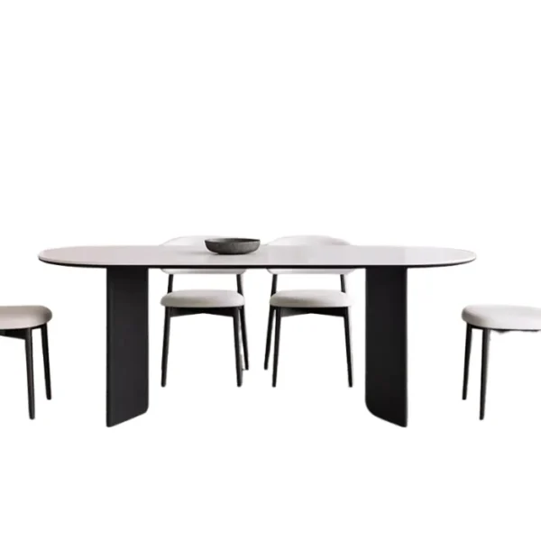 Orbis Dining Set 8 Modern Orbis Dining Set with oval table and six padded chairs