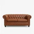 front view of 2 seater leather sofa