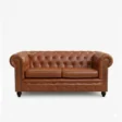 front view of 2 seater leather sofa