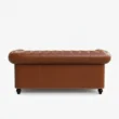 back view of 2 seater leather sofa