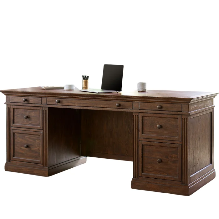 Stalwart Executive Desk – Classic Wooden Office Desk with Storage Drawers