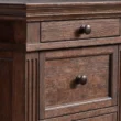 close view showing grainy texture of drawers