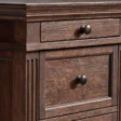 close view showing grainy texture of drawers