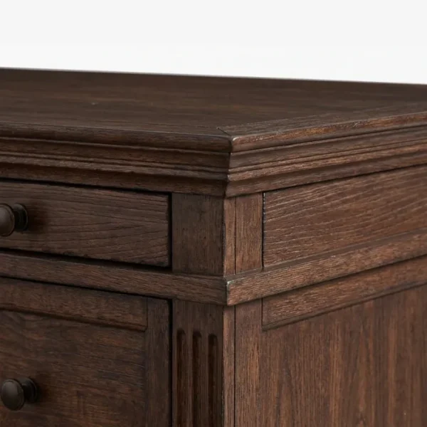Stalwart Executive Desk - Dark Walnut (13)_ close view of table top edge