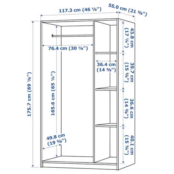 Trifold Wardrobe Dimensions Trifold Wardrobe Dimensions