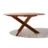 Wooden dining table in white background.