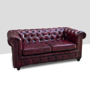 featuring Cherry Red Chesterfield Leather Sofa