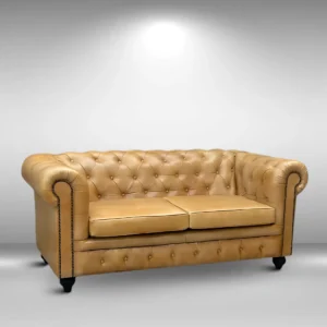 featuring Tuscan Gold Chesterfield Leather Sofa