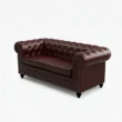 upper angled view of leather sofa