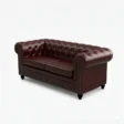 upper angled view of leather sofa