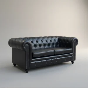 coal prestige chesterfield leather sofa studio background image