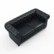 upper angled view of 2 seater leather sofa