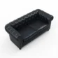 upper angled view of 2 seater leather sofa