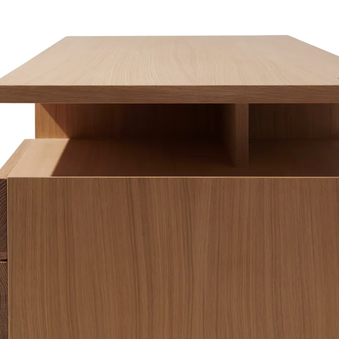 Cronic Office Desk - Modern Wooden Office Table with Storage Compartments