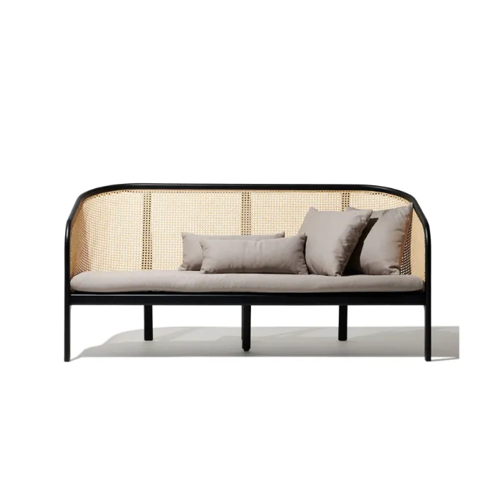 Elaila Cane Sofa Black