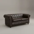 Chesterfield Leather Sofa in studio background