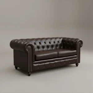 Chesterfield Leather Sofa in studio background