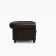 side profile view of drak brown sofa