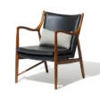 Incurve Leatherite Chair – Modern wooden frame chair with black leatherite upholstery and ergonomic design