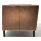 Side view of brown Lavender Pure Leather Sofa with sleek black wooden legs