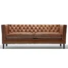 Lavender Pure Leather Sofa Front