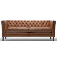 Lavender Pure Leather Sofa Front