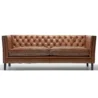 Lavender Pure Leather Sofa Front