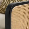 Close view of cane chair's armrest