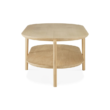 front view of coffee table in light Walnut.