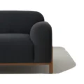 black upholstered sofa side armrest