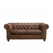 brown leather sofa front view