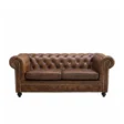 brown leather sofa front view