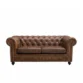 brown leather sofa front view