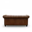 brown leather sofa back view