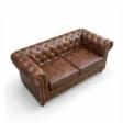 Wellington Chesterfield Leather Sofa - 2 seater cushioned (6)