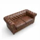 Wellington Chesterfield Leather Sofa - 2 seater cushioned (6)