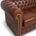 upper view showing armrest of leather sofa