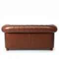 back view of brown leather sofa