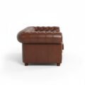 side profile view of leather sofa