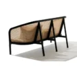 Elaila Cane Sofa 3-seater in black frame back view