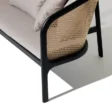 Elaila Cane Sofa 3-seater in black frame detail view