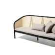 Elaila Cane Sofa 3-seater in black frame side view