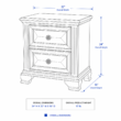 Blackwood Noir Bedroom Set Side table dimension
