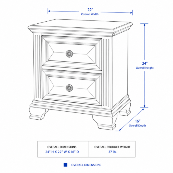 Blackwood-Noir-Bedroom-Set-sidetable-dimension Blackwood Noir Bedroom Set Side table dimension